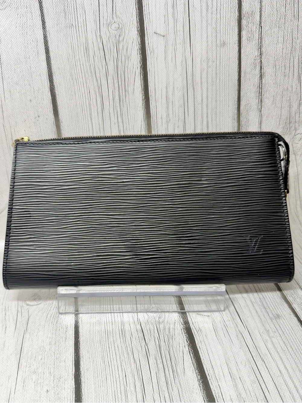PRE LOVED Louis Vuitton Vintage Black Epi leather Pochette Accessories